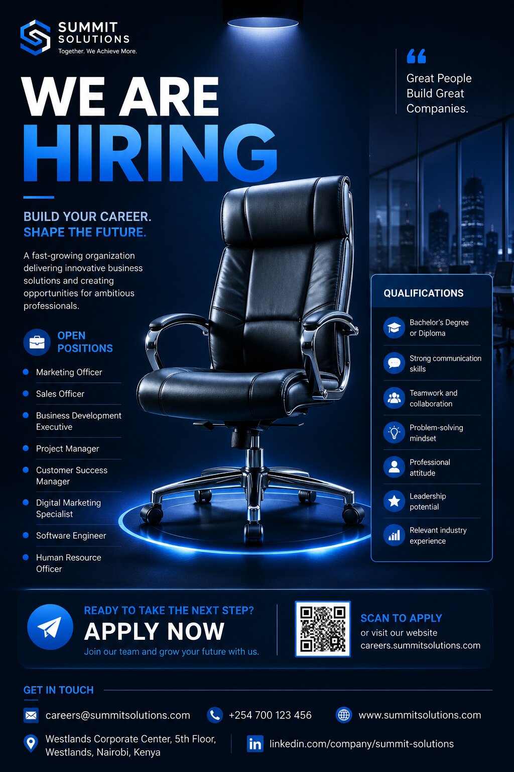 Premium Corporate Recruitment Hiring Poster