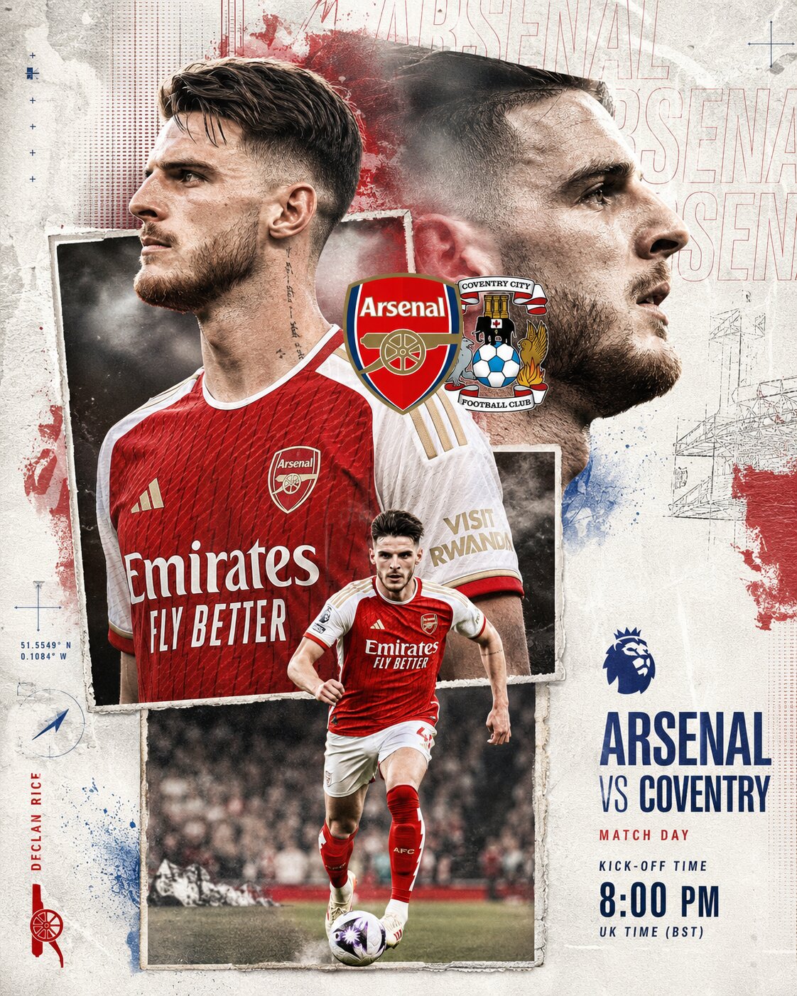 Arsenal vs Coventry Matchday Collage