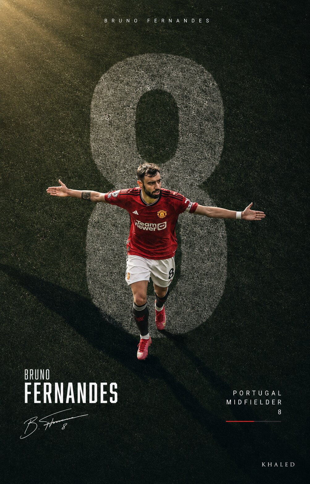 Bruno Fernandes Number Eight Poster