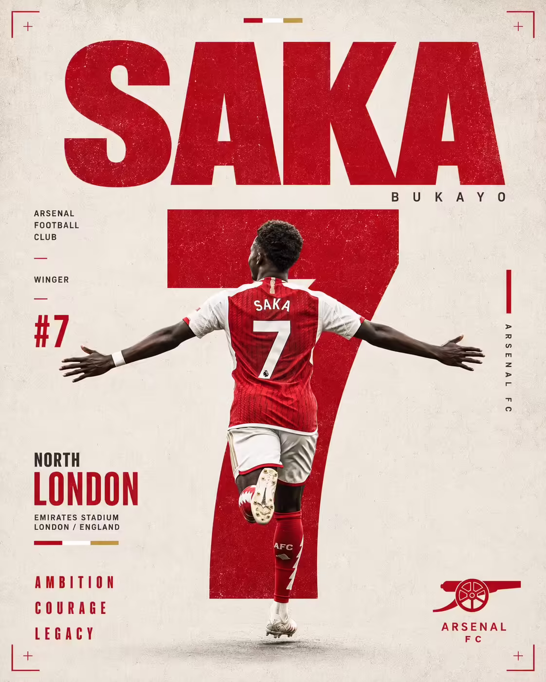 Bukayo Saka Arsenal Poster