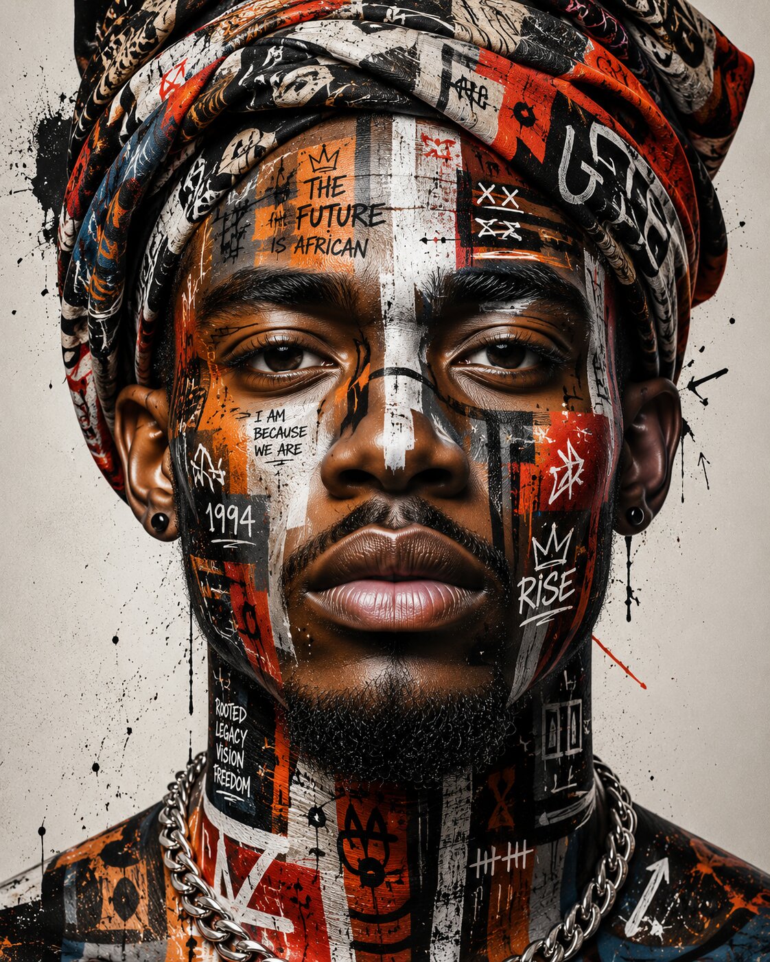Graffiti-Crowned African Portrai