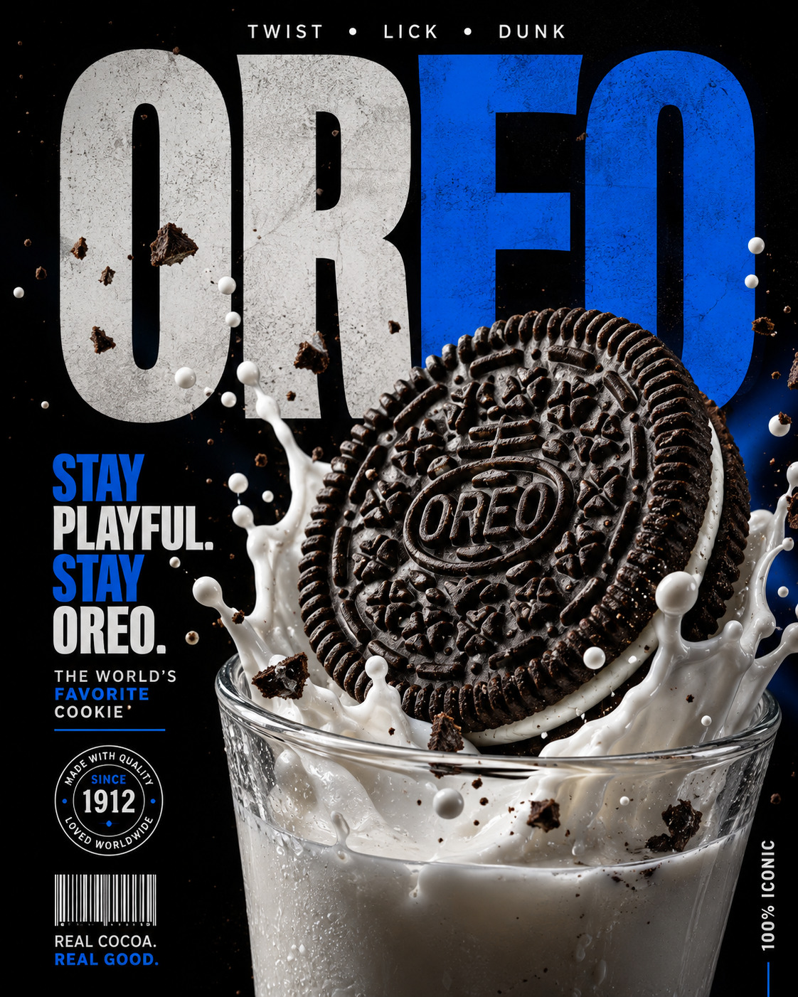 Iconic Oreo Milk Splash Advertisement