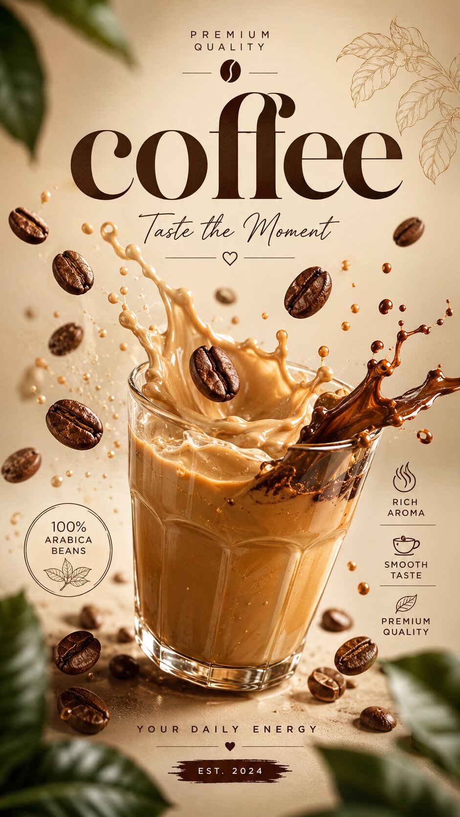 Premium Coffee Splash Poster