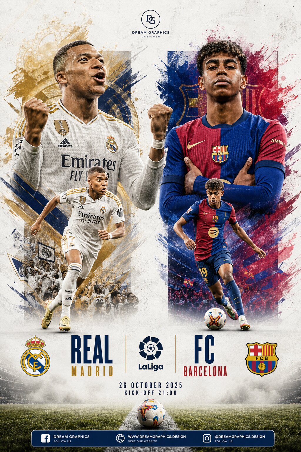 Real Madrid vs Barcelona Dream Graphics Poster