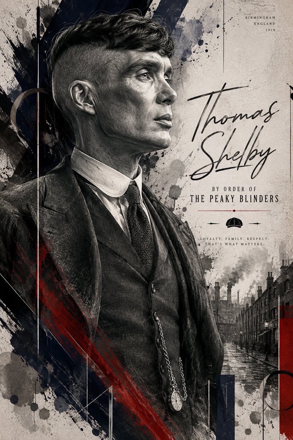 Thomas Shelby Gritty Noir Poster