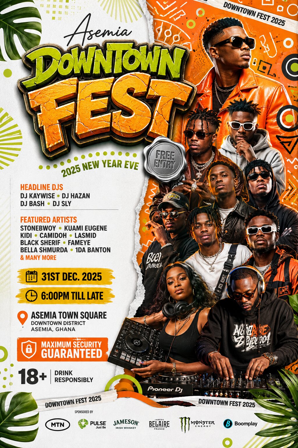 premium urban music festival flyer