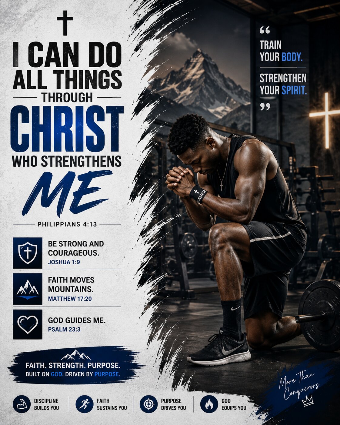 Premium Christian Fitness Motivation Poster