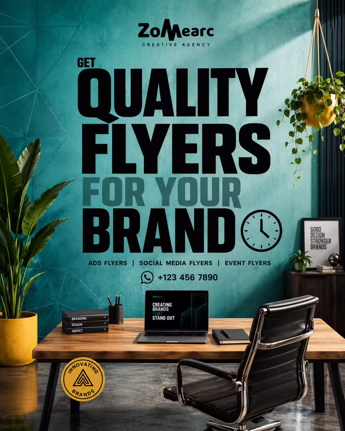 Modern office promo with bold typography